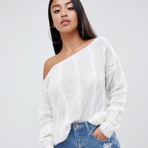White Off-Shoulder Sweater